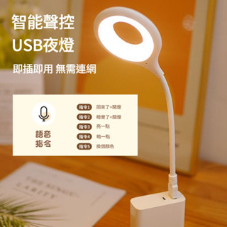 ⚡️24H臺灣出貨⚡️ 智慧聲控小夜燈 三色切換 語音控制 多種亮度 書桌燈 日光燈 小檯燈 床頭燈 聲控感應