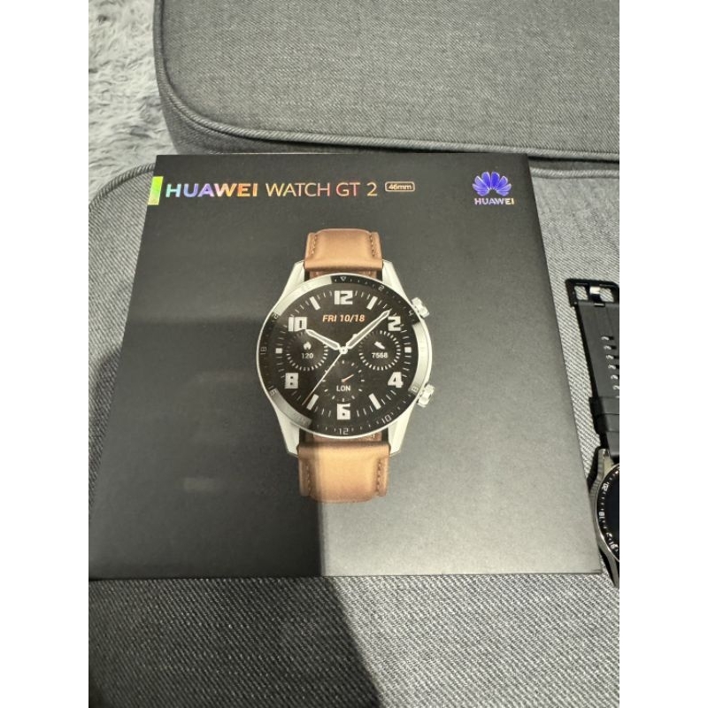 HUAWEI Watch GT2 智慧手錶 附棕色真皮錶帶 9成新
