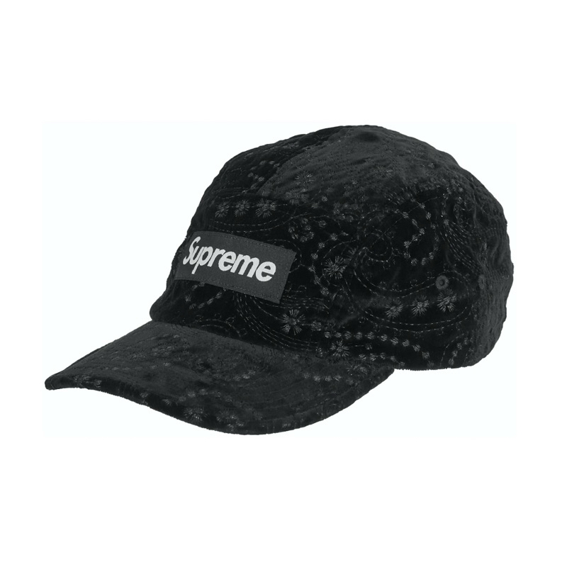 〖LIT-select〗Supreme 23FW Velvet Paisley Camp Cap 變形蟲 五分割帽 帽子