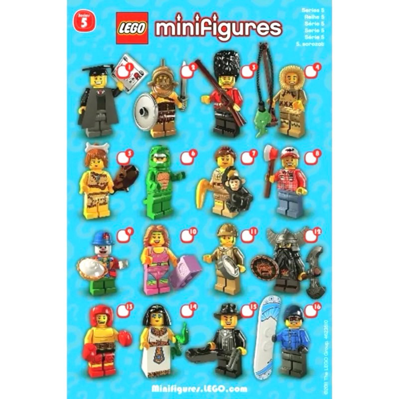 樂高LEGO 8805人偶包抽抽樂5代蜥蜴人Series 5 Minifigures: col05-6無袋無紙有底板已組