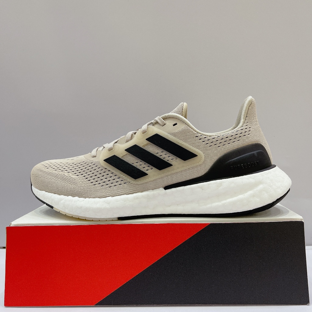 adidas PUREBOOST 23 男生 奶茶色 避震 彈力 橡膠大底 透氣 運動 慢跑鞋 IF2368