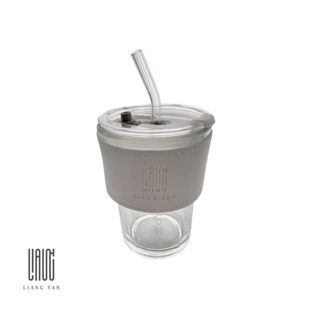 LIANG YAN良顏品牌皮革吸管玻璃杯