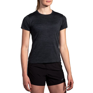 【BROOKS】女 Luxe 女短袖上衣 黑花灰(221659009)