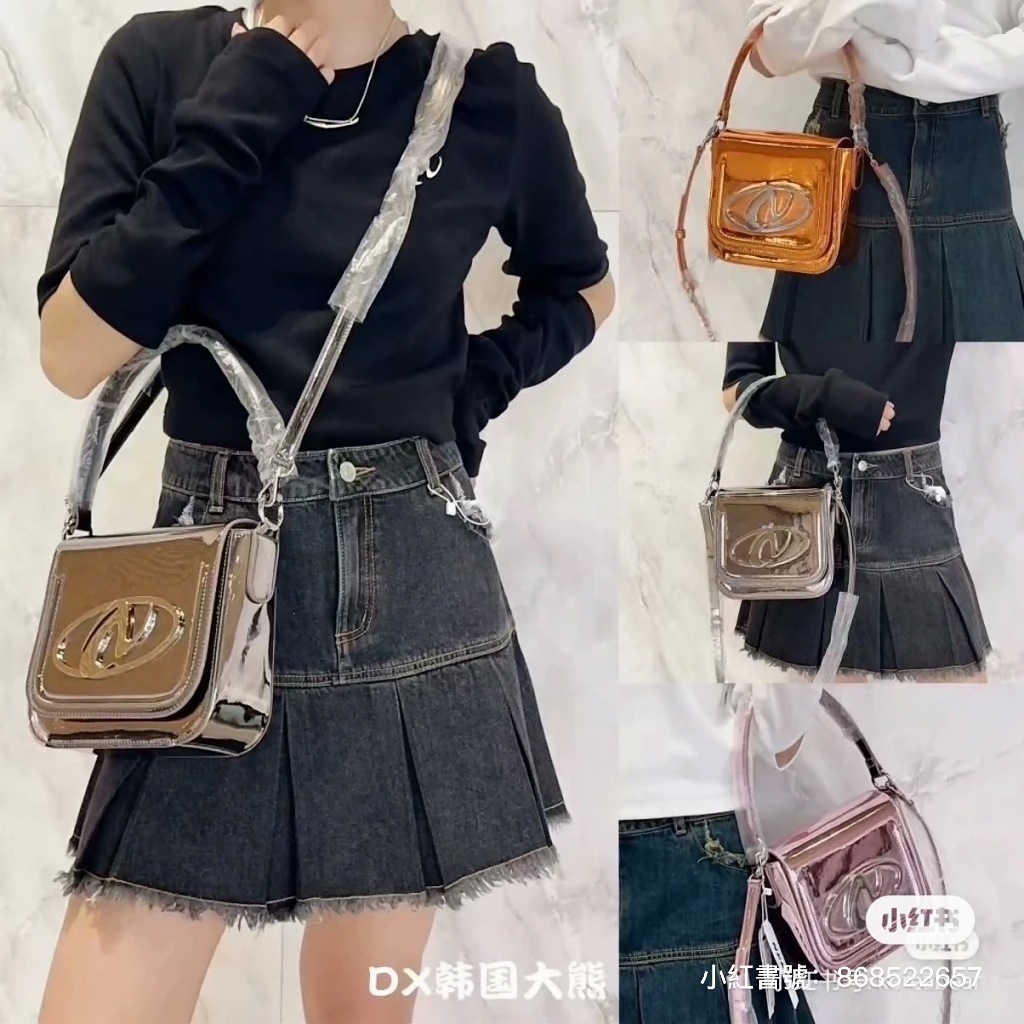 預購🇰🇷NERDY 韓國代購 23FW Pinwhel metallic bag 手提包 肩背包 兩用 亮面