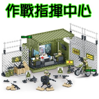 【方舟積木】💥臺灣現貨 雷霆作戰指揮中心💥軍事場景 裝備 特戰隊 菁英部隊 貨櫃 重機槍 加特林 生日禮物小顆粒