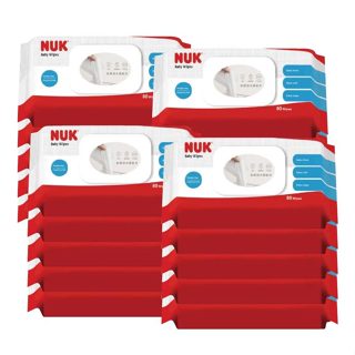 NUK 濕紙巾含蓋80抽20包(箱購)濕巾 柔濕巾 濕紙巾 嬰兒濕巾【麗兒採家】