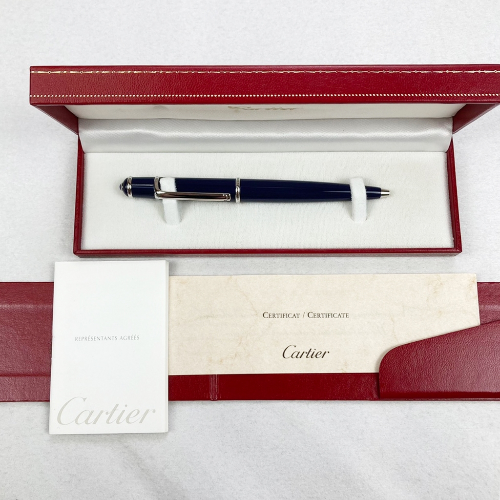[絕版品] Cartier 卡地亞 Diabolo de Cartier 藍寶石精裝 旋轉式原子筆 全新附保證卡