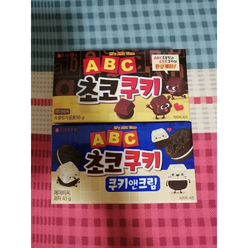 現貨 快速出貨 韓國 LOTTE 樂天 字母 ABC 餅乾 巧克力/香草可可  （50g）