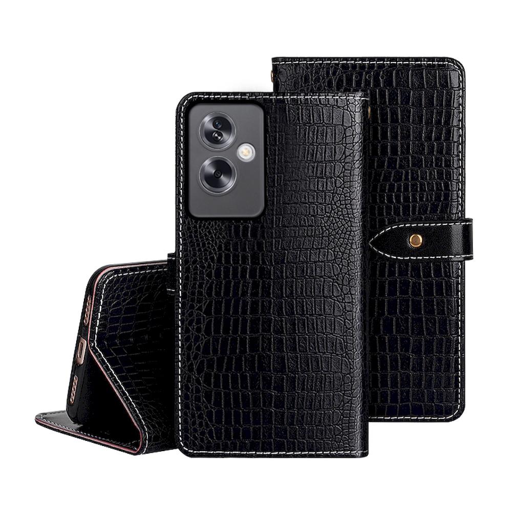 OPPO A79 5G 皮革保護套 鱷魚紋磁扣帶左右翻蓋皮套手機套