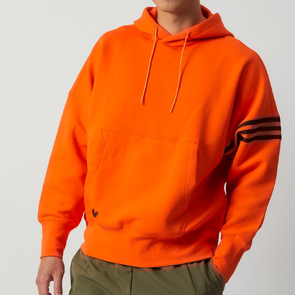 Adidas New C Hoodie 男 橘色 運動 休閒 三葉草 帽T 上衣 長袖 IL2512