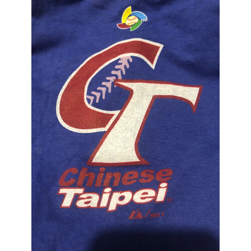 絕版 七成新 二手 古著 Majestic 早期 中華隊 CT Chinese Taipei 棒球 短袖T恤  L