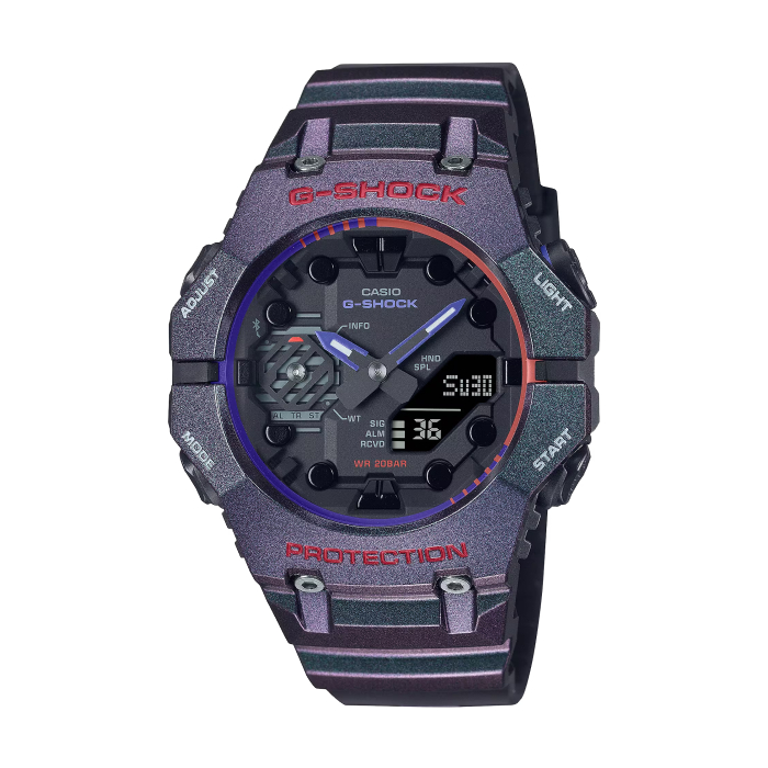 【CASIO G-SHOCK】遊戲玩家系列藍芽雙顯腕錶-午夜紫/GA-B001AH-6A/台灣總代理公司貨享一年保固