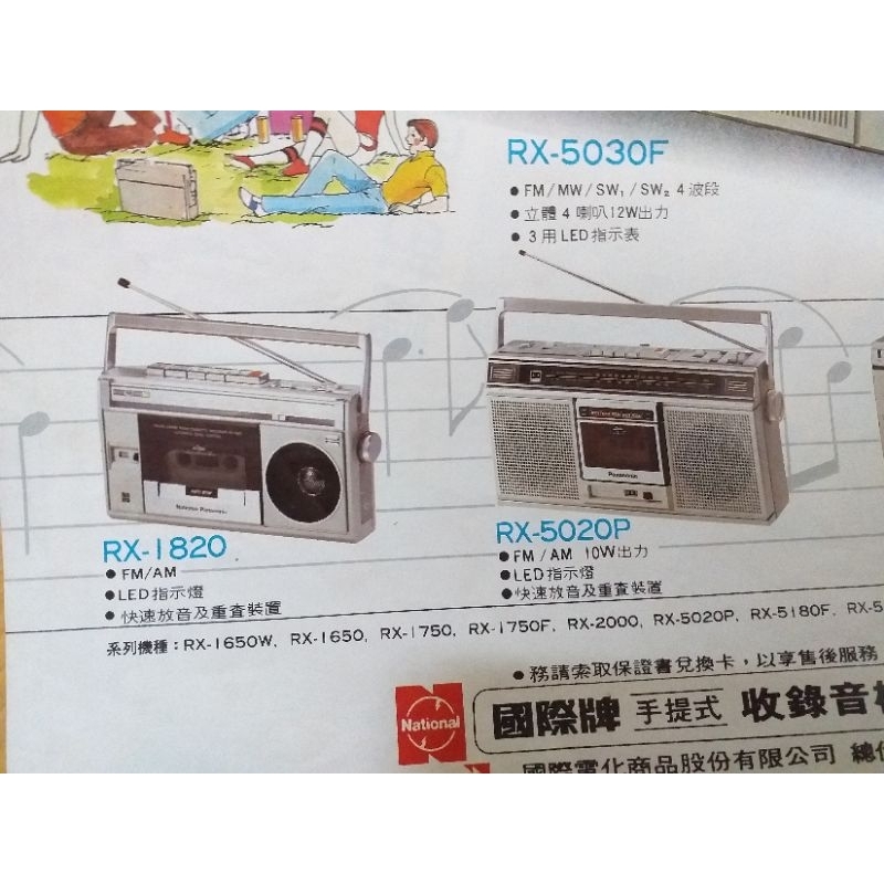 1980年 RX1820 卡帶收音機廣告紙