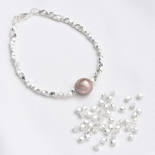 宏雲Hongyun-Ala-1105- 碎銀几兩 保色厚銀百搭切角珠方塊散珠隔珠diy手工串飾品材料配件