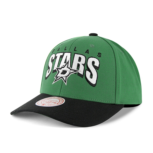 【Mitchell &amp; Ness】 MN NHL 達拉斯 星 排字 綠色 雙色 老帽 嘻哈【ANGEL NEW ERA】