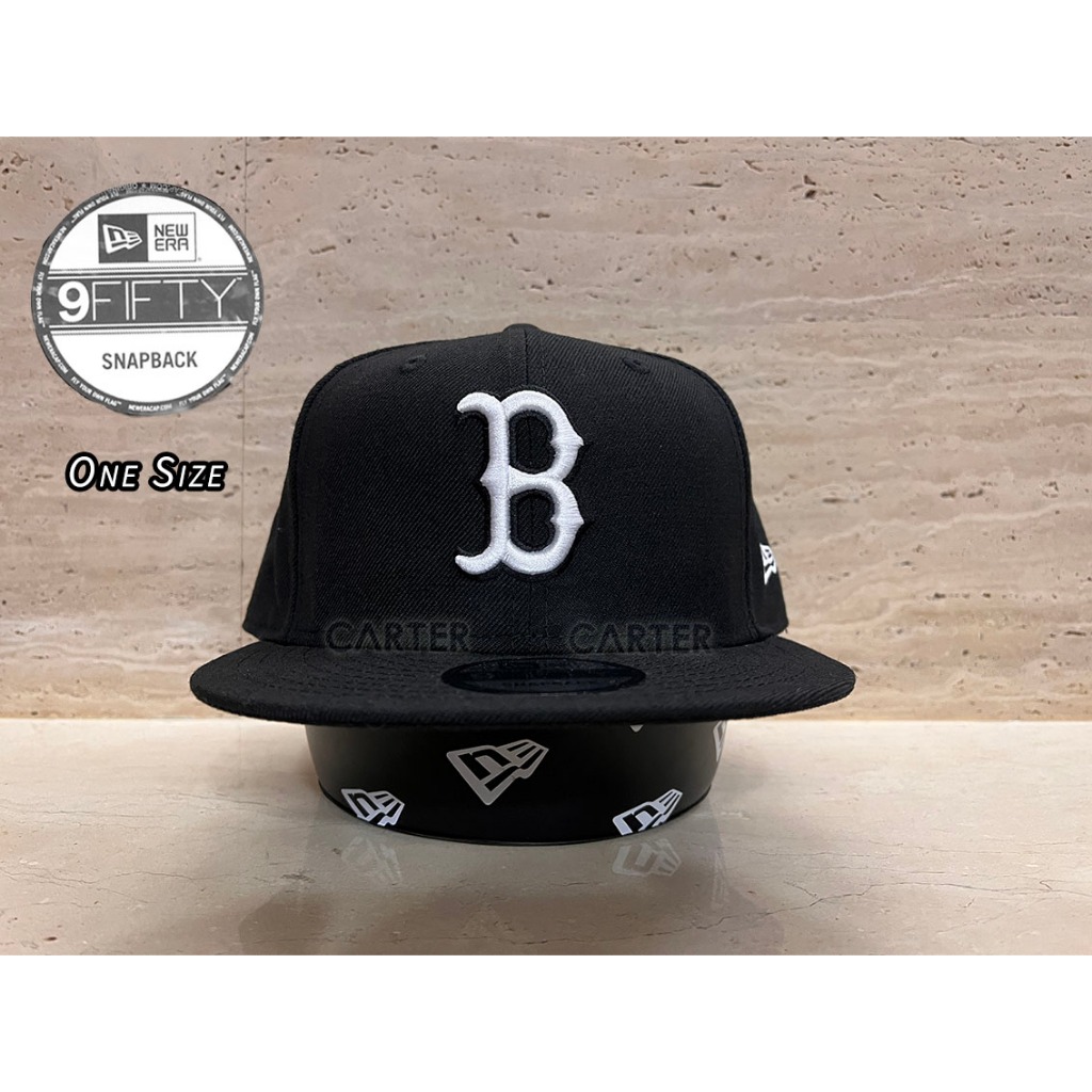 New Era x MLB Boston Red Sox 9Fifty 美國職棒波士頓紅襪隊黑底白字後扣棒球帽