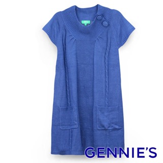 【Gennies 奇妮】領口毛衣長版上衣(TS218)-孕婦裝 休閒裝 長袖 毛衣 女裝 保暖 孕婦 現貨