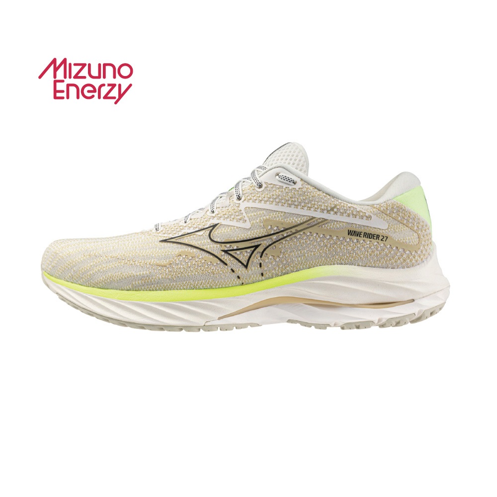 Mizuno 美津濃 男款 慢跑鞋 WAVE RIDER 27 一般型  跑鞋 米黃- J1GC236590