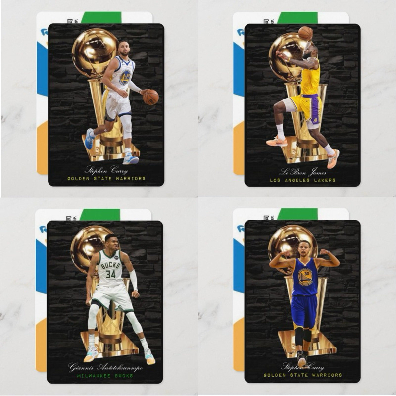 NBA總冠軍 球星 紀念悠遊卡 E (實體悠遊卡,非貼紙)：Stephen Curry 字母哥 LeBron James