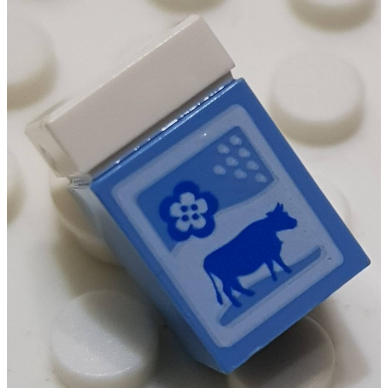 樂高 3005 10243 41287 中間 藍色 水藍色 印刷 牛奶 鮮奶 飲料 配件