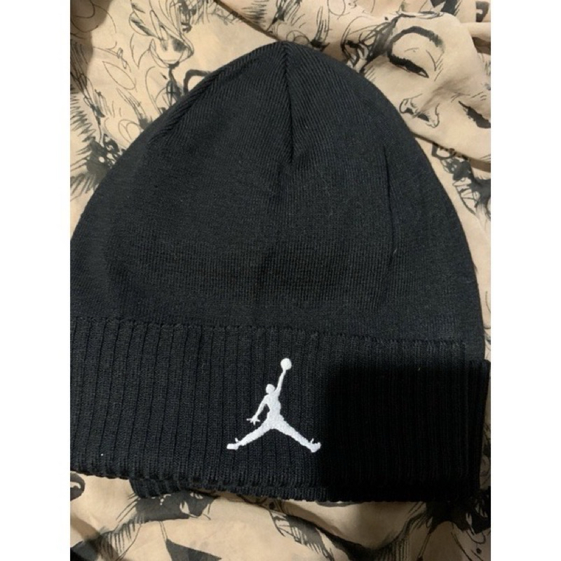 未使用 二手 古著 Nike Jordan 基本款 黑 毛帽 保暖帽 size L約58cm