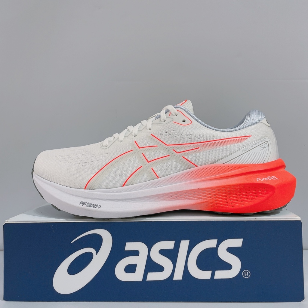 ASICS GEL-KAYANO 30 男生 白橘色 百年紀念款 緩震 彈力 運動 慢跑鞋 1011B548-102
