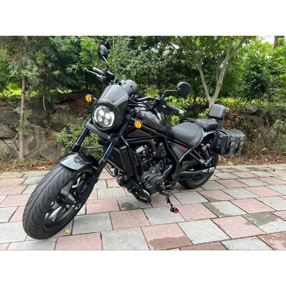 Rebel 1100T DCT豬頭罩 適用於 Honda 叛逆者500改裝頭燈整流罩 rebel500S 機車螺絲 Re