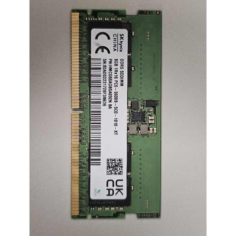 SK hynix 海力士 筆記型 DDR5 5600 8G 記憶體