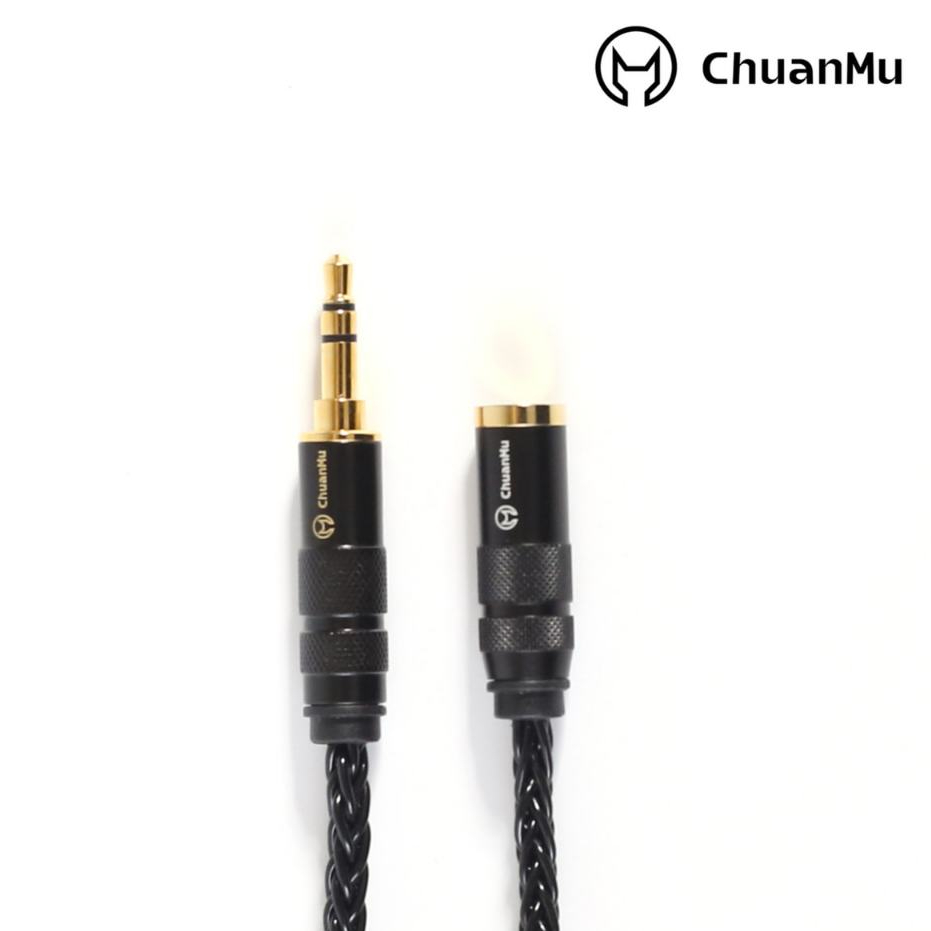 川木W181 發燒單晶銅鍍銀3.5mm 公對母 3.5 電腦音響 aux 6N 耳機延長線音頻 對綠線 公母頭 延長線