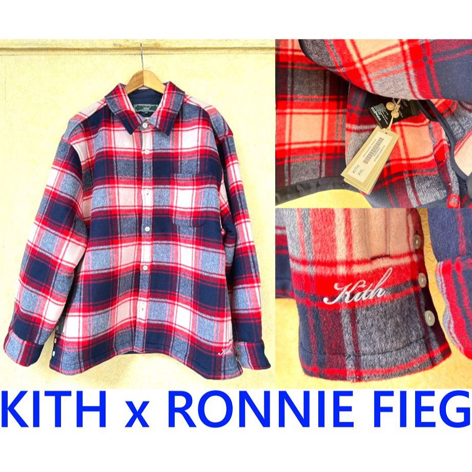 BLACK全新KITH x RONNIE FIEG羊毛Wool Ginza蘇格蘭格紋襯衫外套
