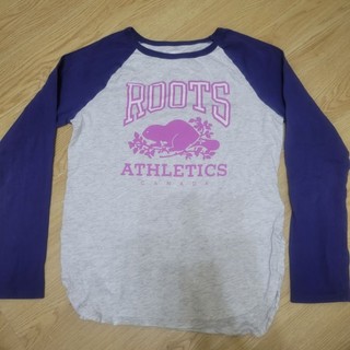 roots kids 大童 長袖 大logo 上衣 M 7y 8y