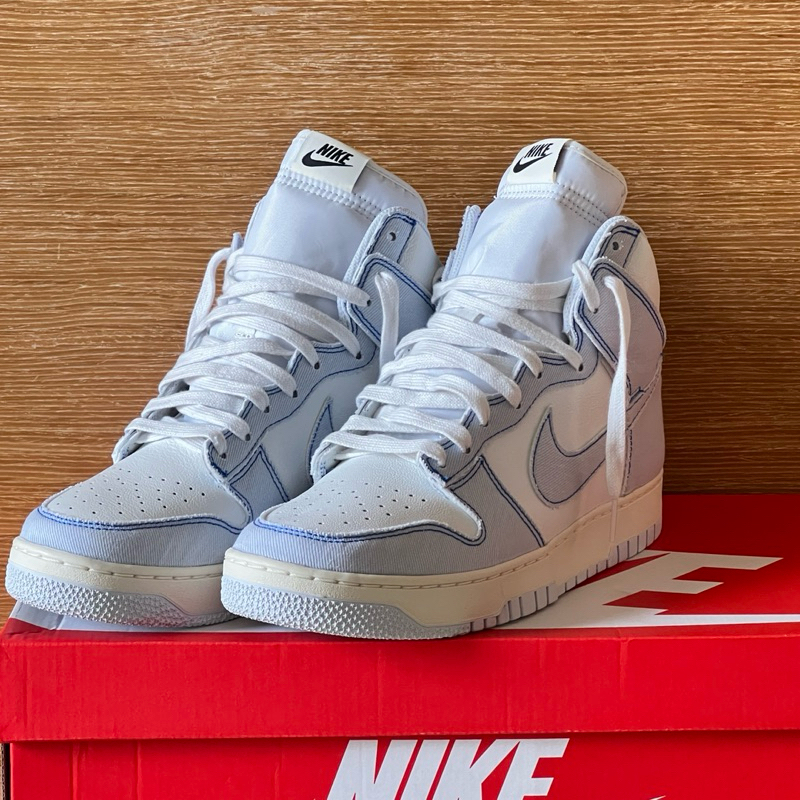 全新 【NIKE 耐吉】休閒鞋  Nike Dunk HI 1985 穿搭 帆布 牛仔 淺藍(DQ8799-101)