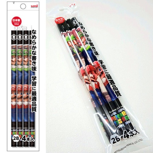 [曼選] 現貨 瑪利歐 2B 鉛筆 六角鉛筆 筆蓋 尺 日本製 uni 三菱 馬力歐 瑪莉歐 mario 電影版 發票