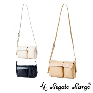 Legato Largo Lineare 光澤滑面雙口袋斜背小包 (LH-F3121)