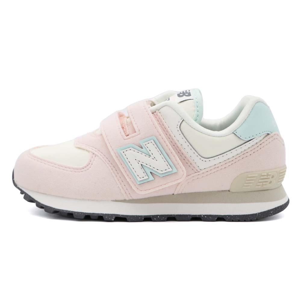 New Balance 574 NB 574 魔鬼氈 運動鞋 中童 粉米 R9967 (PV574ABK)