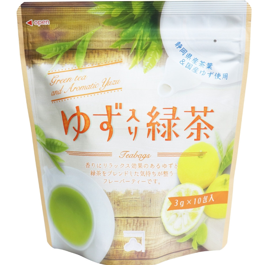 日本 KANEMATSU柚子綠茶 茶包 3g*10入 三角茶包