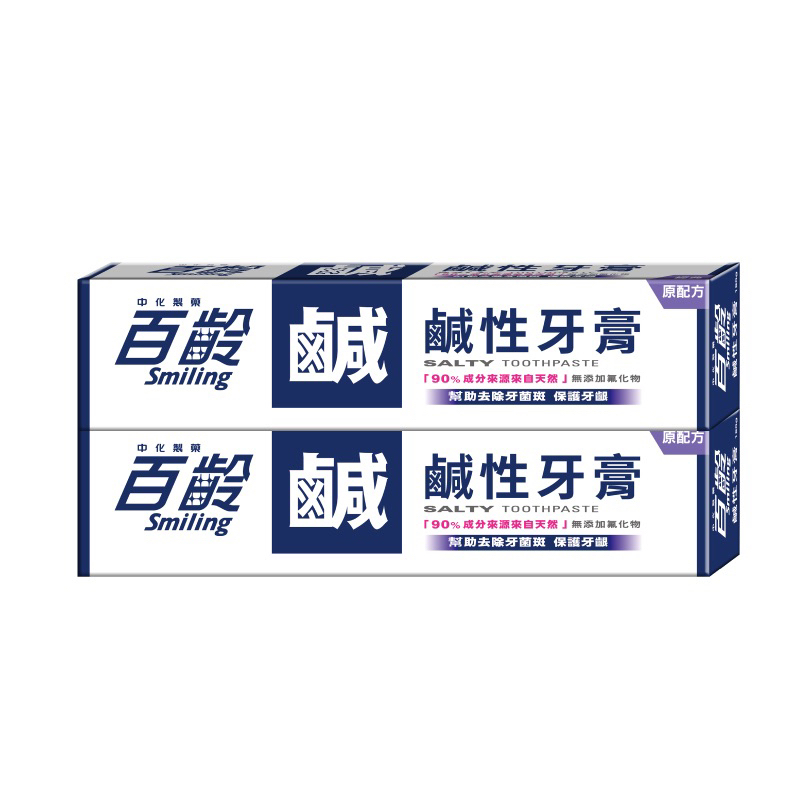 百齡 鹹性牙膏-無氟/ 2支入 180gX2支