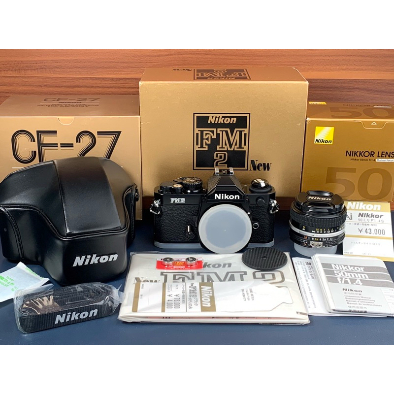 Nikon FM2new稀少黑機身Nikon Ais 50mm F1.4標準鏡Nikon CF27整組全新未使用品釋出
