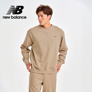 【New Balance】 NB 螺紋拼接棉質長袖上衣_男性_卡其色_MT41506SOT