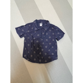 【ginger】OLD NAVY(二手）兒童藍色短袖花襯衫 12-18m