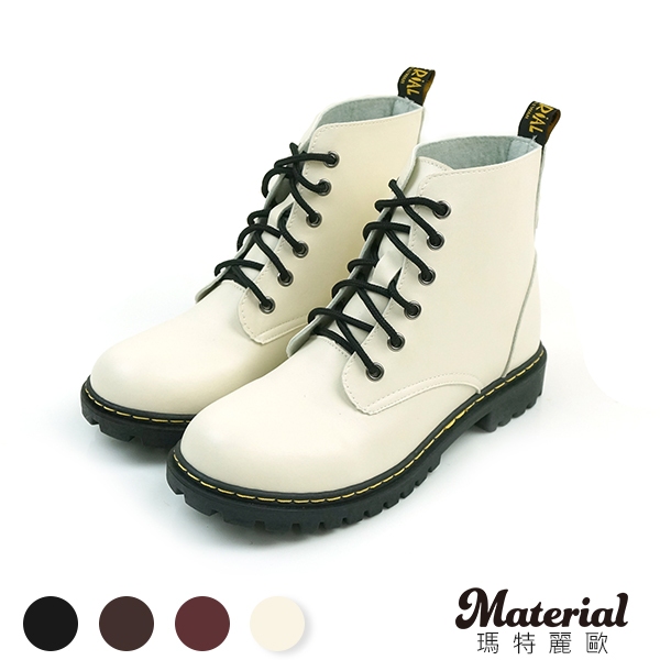 Material瑪特麗歐 【全尺碼23-27】短靴 MIT高質感綁帶短靴 T7704