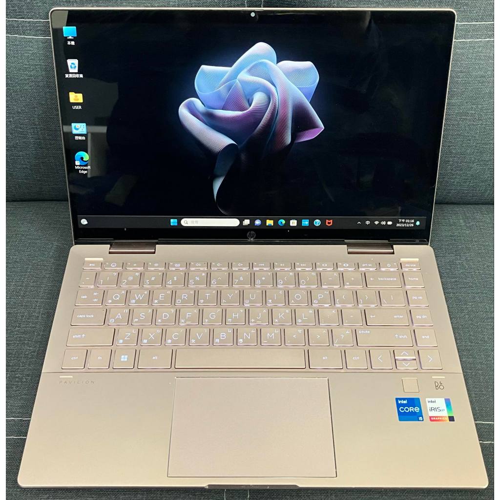 【HP惠普】HP Pav x360 Laptop 14-ek0009TU 鉑金粉 觸控商用筆電 二手福利品 $14900