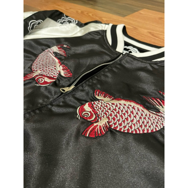 [全新] 日本橫須賀刺繡 棒球外套 夾克 鯉魚/雙龍 緞面/絨面 雙面設計 全新未下水 挑戰最低價