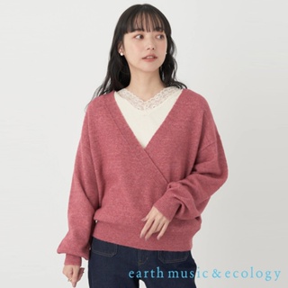 earth music&ecology 混色感層疊剪裁V領針織上衣(1M37L2C0700)