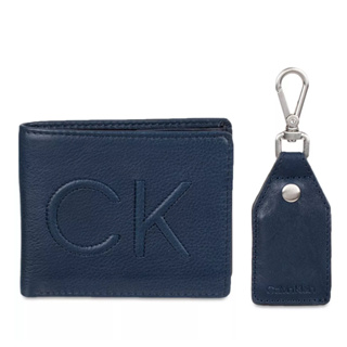 【美麗小舖】Calvin Klein CK 海軍藍真皮皮革 男夾 開瓶器鑰匙圈 皮夾 短夾 錢包~現貨在台 C65490