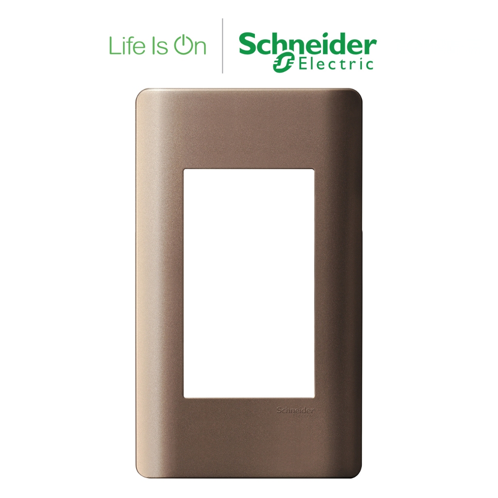 【Schneider Electric施耐德】ZENcelo系列 古銅棕 3模組安裝架與蓋板(單連)直式