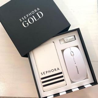 SEPHORA 限量 12000mAH 行動電源 藍芽 4.0 充電 無線 遠距離傳輸 滑鼠 隨身碟 精品金卡禮盒3件組