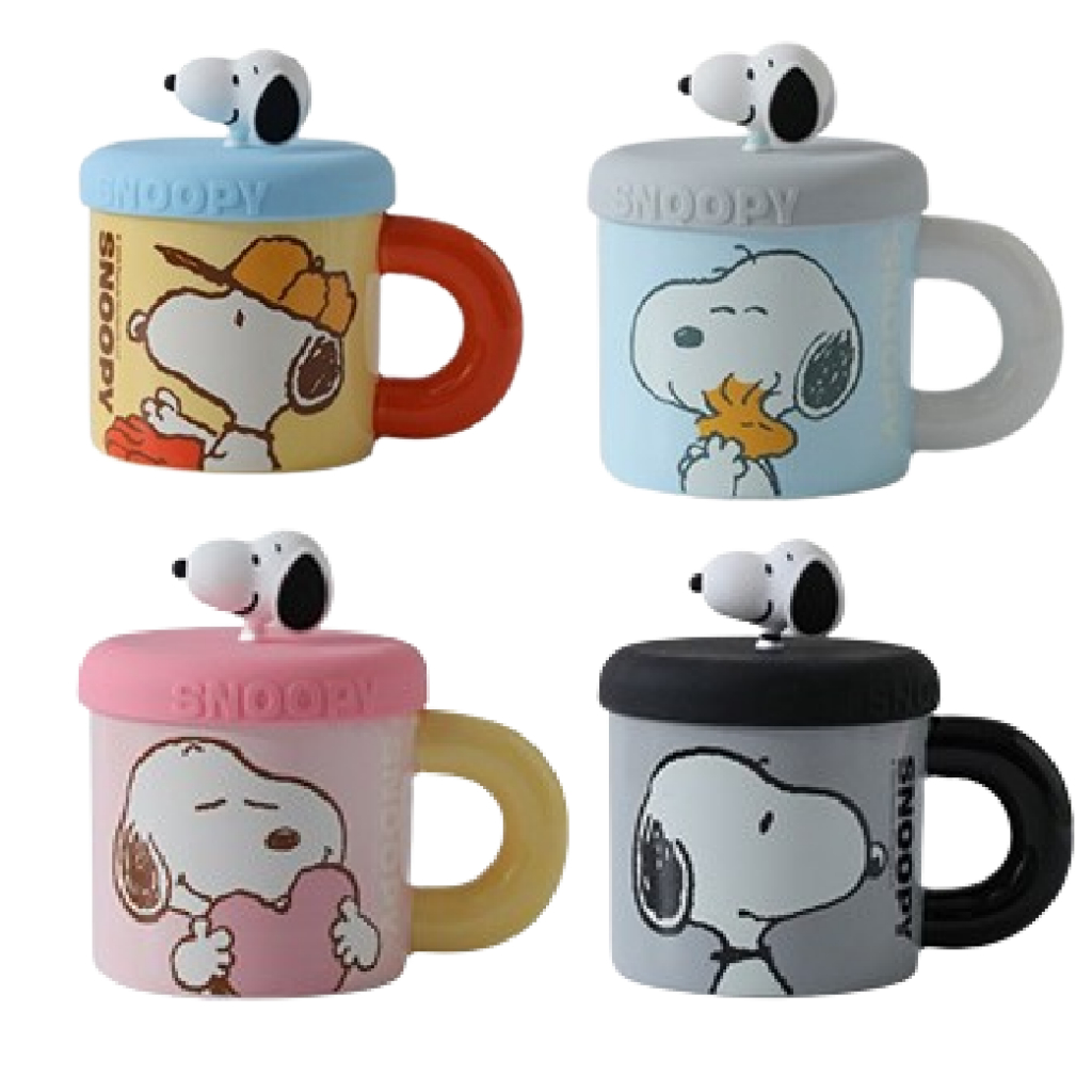 史努比帶蓋馬克杯 史努比矽膠大頭帶蓋馬克杯 史努比杯 陶瓷杯 馬克杯 可愛卡通水杯 史努比公仔 史努比陶瓷杯 交換禮物