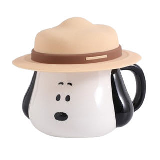史努比帽子馬克杯 史努比草帽杯 史努比杯 創意 陶瓷杯 帶蓋 咖啡杯 茶杯 史努比陶瓷杯 家用 辦公室水杯