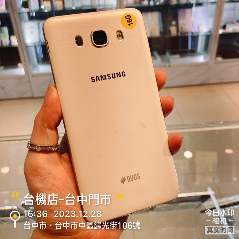 %【瑕疵品-出清】三星 SAMSUNG J7 2016 金 2+16G 螢幕5.5吋 二手手機 零件機 台中